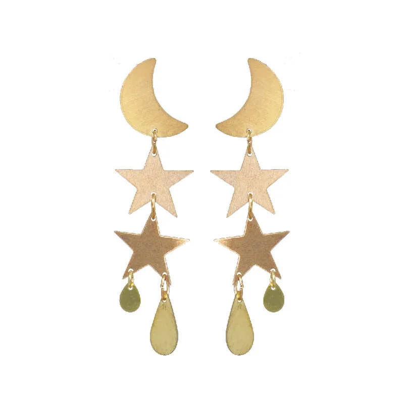 Best hoop earrings with sparkling cubic zirconia for a brilliant, budget-friendly effect-Little Gold Twilight Earrings