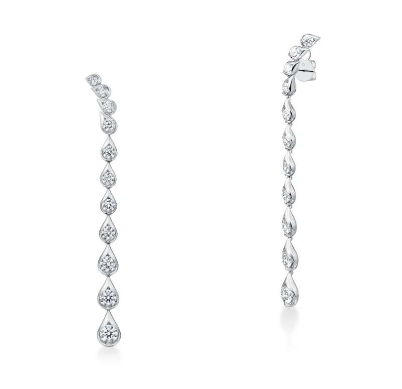 Hoop earrings with oversized designs for a bold, fashion-forward statement-Lu Droplet Stiletto Earrings