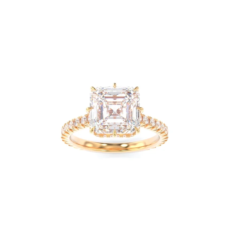 Engagement rings with twisted bands and diamonds -LynnieBeth Ring Asscher