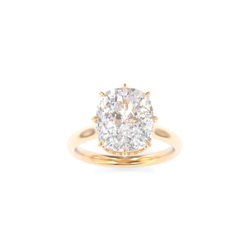 Engagement rings with bold raw opal stones -LynnieBeth Solitaire Elongated Cushion