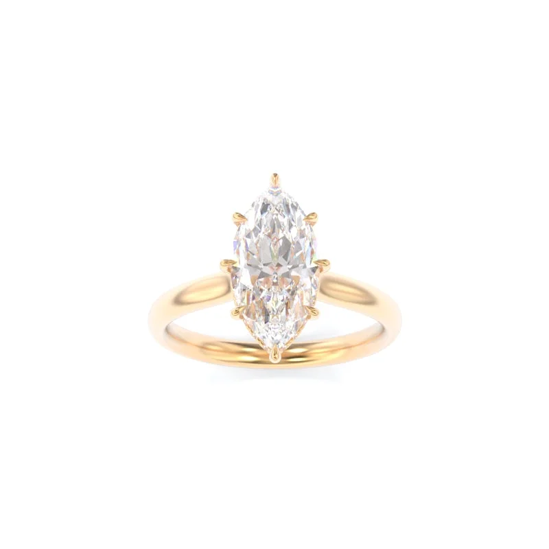 Engagement rings with pearl accents for elegance -LynnieBeth Solitaire Marquise