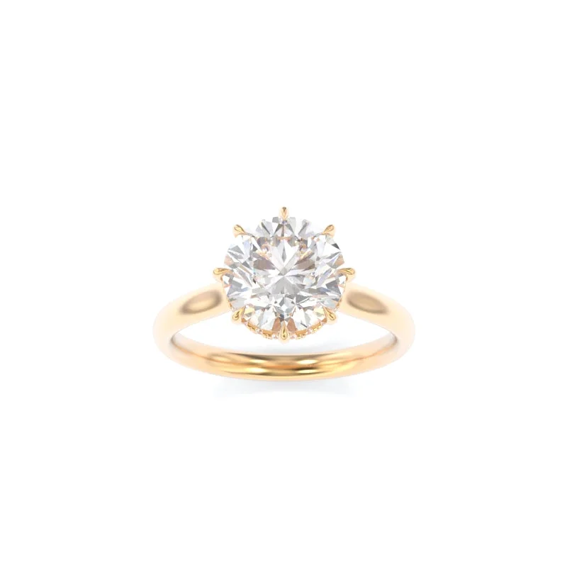 Engagement rings with cluster topaz for dazzle -LynnieBeth Solitaire Round