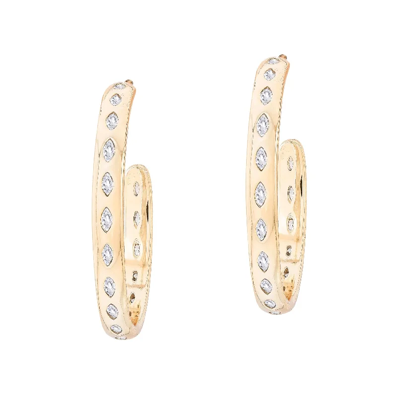 Hoop earrings with cut-out designs for a creative and lightweight effect-Marquise | Hoop Earrings