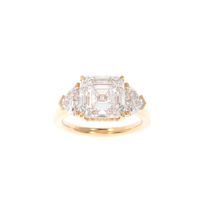 Engagement rings with faceted citrine for shine -Michelle Solitaire (Heart Version) Asscher