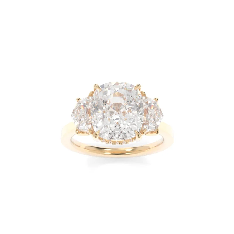 Engagement rings with pearl accents for elegance -Michelle Solitaire (Cadillac Version) Elongated Cushion