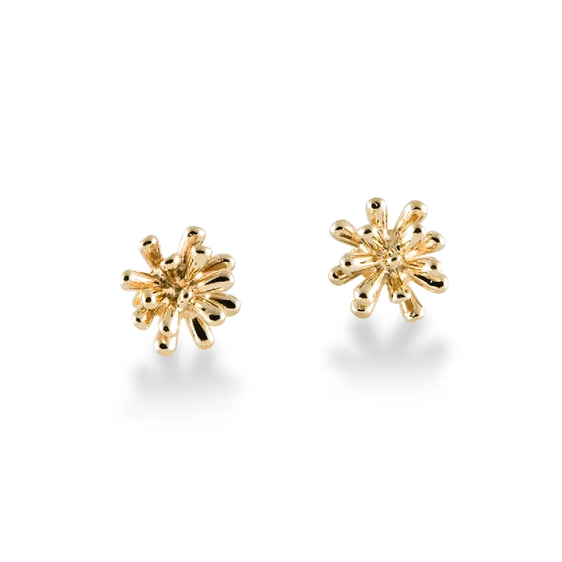 Best hoop earrings with satin ribbons for a soft, feminine appearance-Mini Fireworks Earrings in 14K Gold