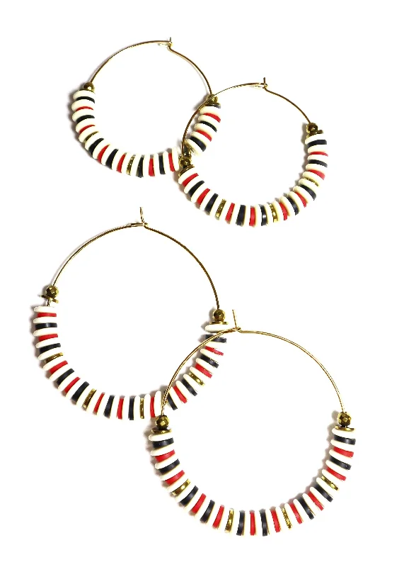 Hoop earrings with intricate designs for a unique and artistic appearance-MOSELEY l GAMEDAY