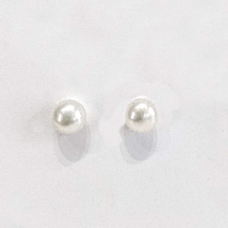 Hoop earrings with luxe velvet finishes for a rich and luxurious touch-Pearl Studs