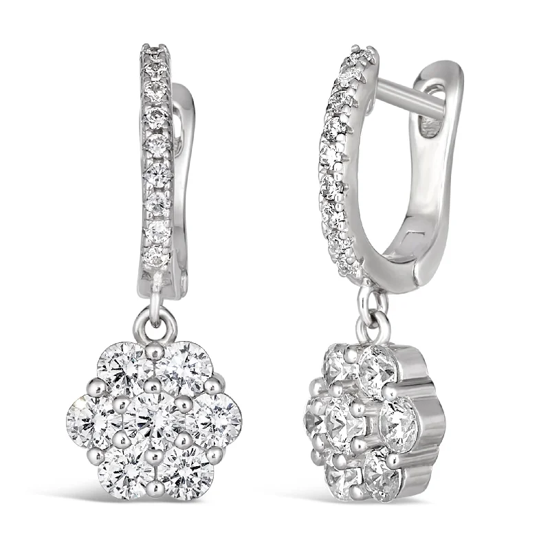 Large hoop earrings for a bold and statement-making fashion accessory-Petite Fleur Diamond Crystalline Dangles