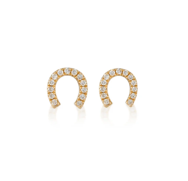 Best hoop earrings with gold-plated finishes for an affordable luxury vibe-Petite Horseshoe Studs