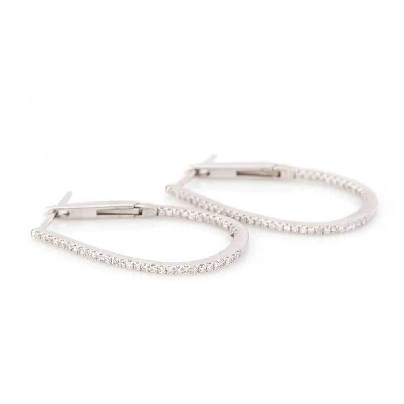 Hoop earrings with rhinestone-studded rims for a glamorous touch-1" Oblong Hoops