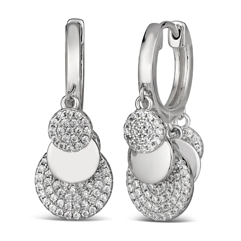 Hoop earrings with leather accents for a sleek and bold combination-Petite Pave Huggie Earrings