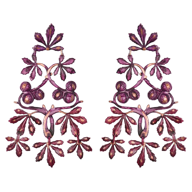 Hoop earrings with enamel stripes for a colorful and eye-catching design-Plum Maraval Earrings