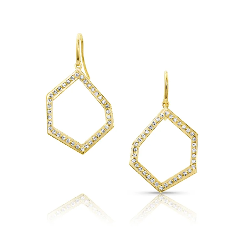 Best hoop earrings with geometric triangle shapes for a modern, chic design-Prism Drop with Diamonds