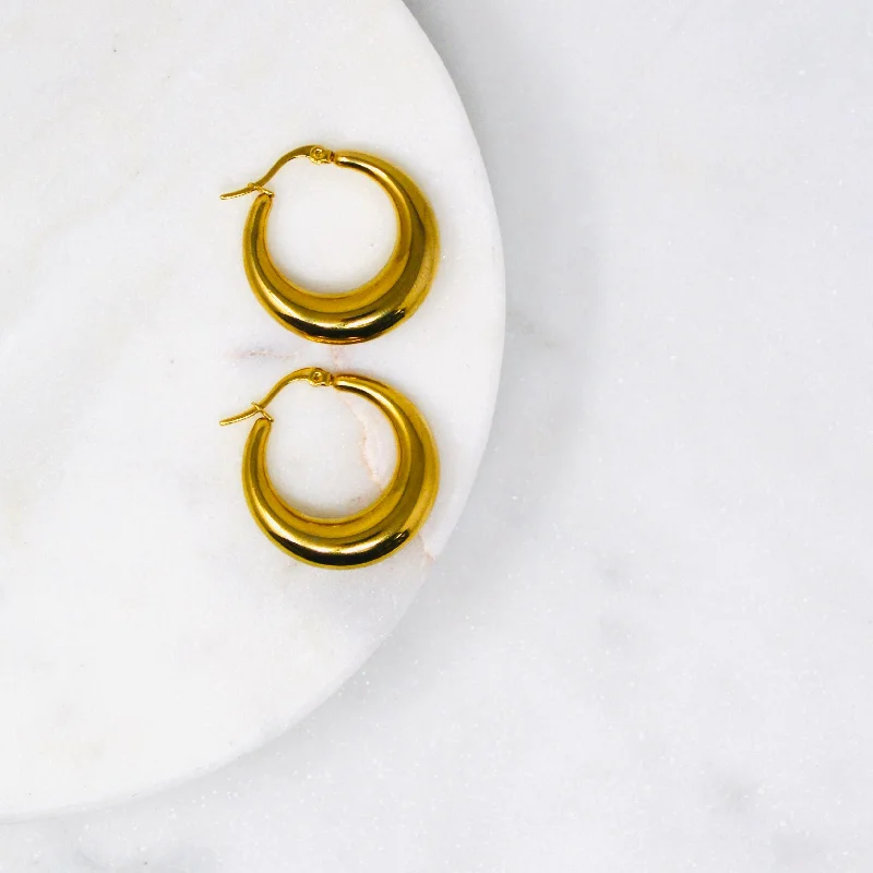 Best hoop earrings with minimalist designs for a clean and modern aesthetic-Retro Hoop Earrings - XL Gold