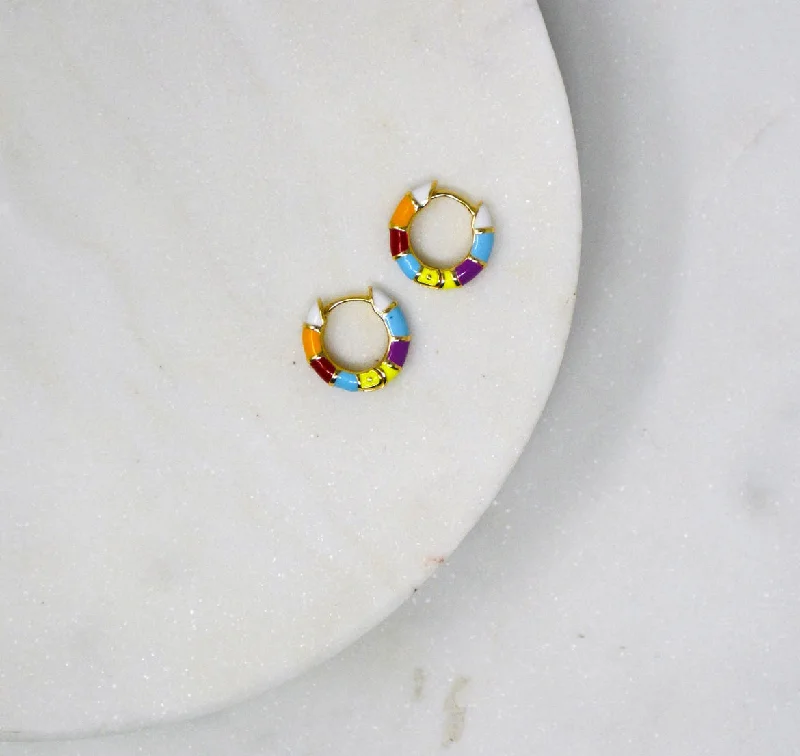 Best hoop earrings with floral designs for a feminine and delicate look-Retro Hoop Earrings - Multicolor