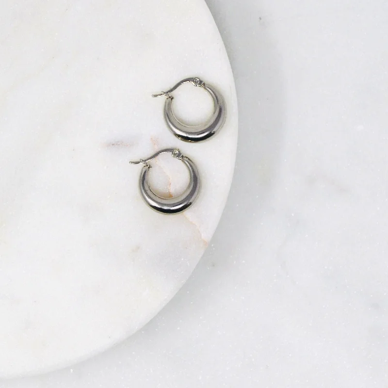 Hoop earrings with satin finishes for a smooth and elegant appearance-Retro Hoop Earrings - Small Stainless