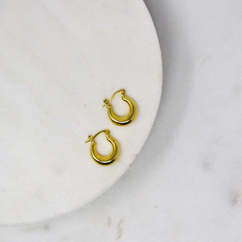 Best hoop earrings with geometric shapes for a modern and artistic appeal-Retro Hoop Earrings - Small Gold