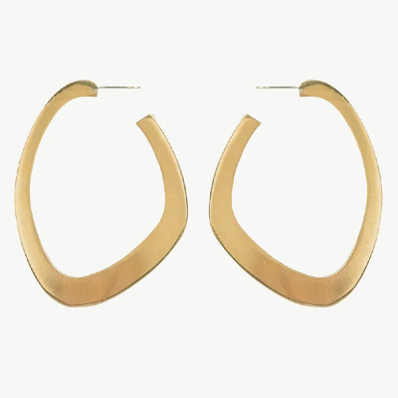 Hoop earrings with cut-out designs for a creative and lightweight effect-Sabi Flat Hoop Earrings