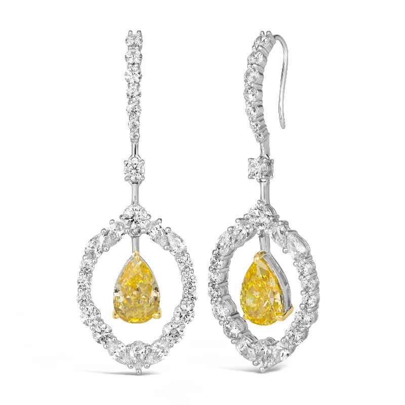 Best hoop earrings with custom designs for a personalized, unique accessory-Salma Canary Yellow Statement Earrings