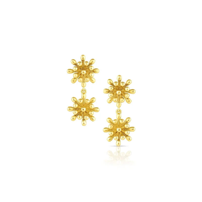 Best hoop earrings with marbled designs for a trendy and artistic effect-Satellite Fireworks Earrings in 14K GOLD