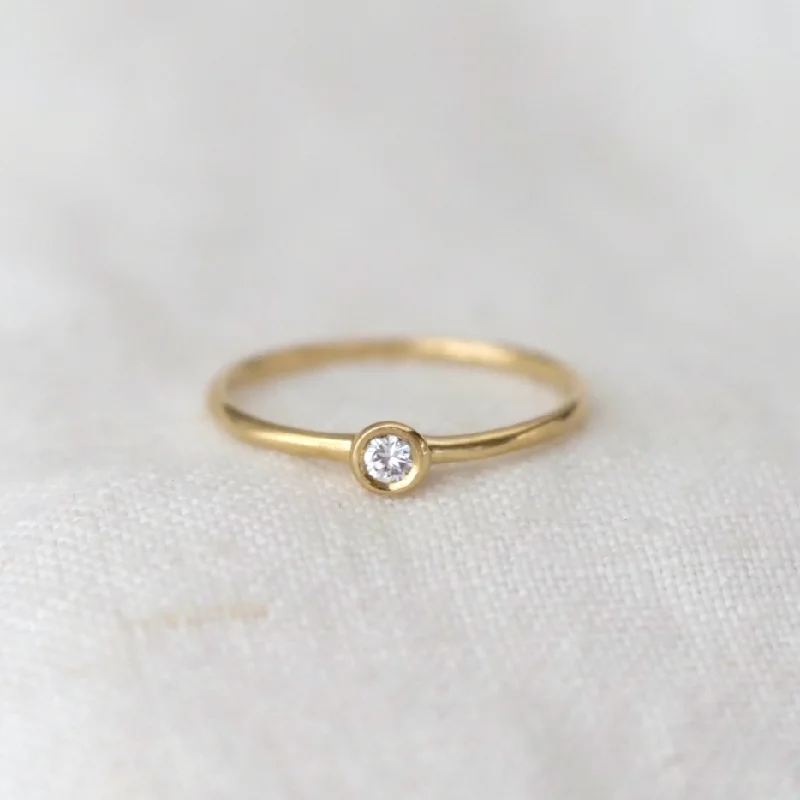 Engagement rings with pave-set citrine for warmth -Sacred Bezel Diamond