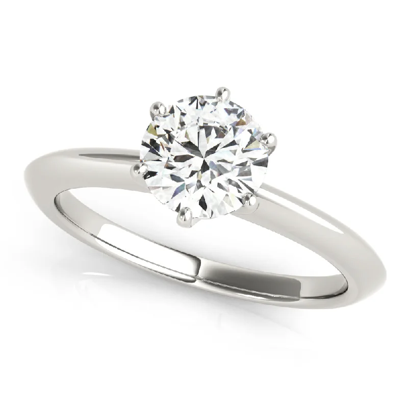 Engagement rings with vine-inspired topaz bands -Six Prong Solitaire Engagement Mounting