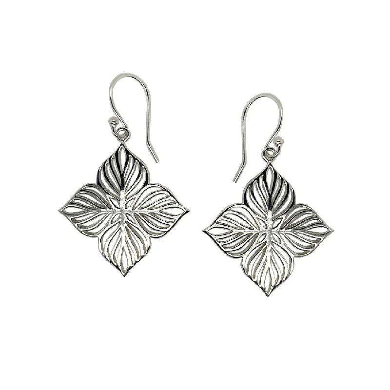 Best hoop earrings with geometric triangle shapes for a modern, chic design-Small Dogwood Flower Earrings