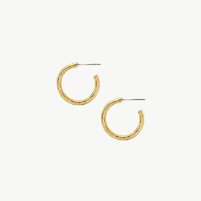 Best hoop earrings with geometric triangle shapes for a modern, chic design-Small Hammered Hoop Earrings