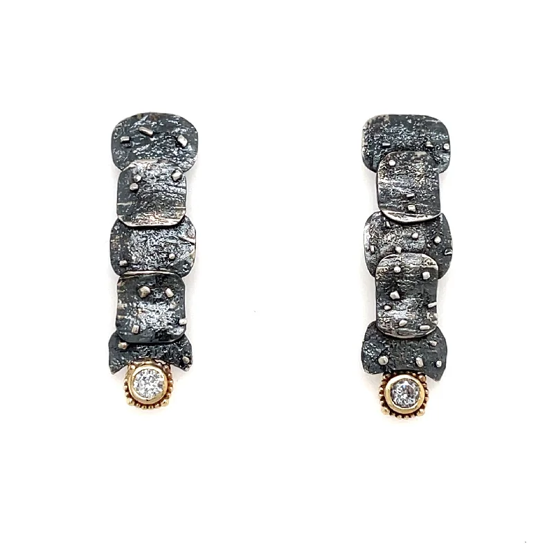 Hoop earrings with twisted metal designs for a dynamic and modern style-Orecchini Maculati - Earrings with CZ's