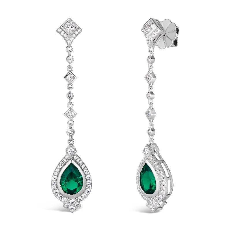 Hoop earrings with rhinestone embellishments for a glamorous and sparkling look-St. Michelle Elongated Drops