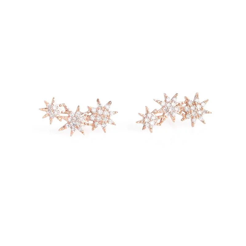 Best hoop earrings with floral designs for a feminine and delicate look-Starburst Crawlers