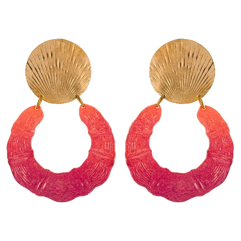 Best hoop earrings with geometric triangle shapes for a modern, chic design-Sunset Bambou Earrings