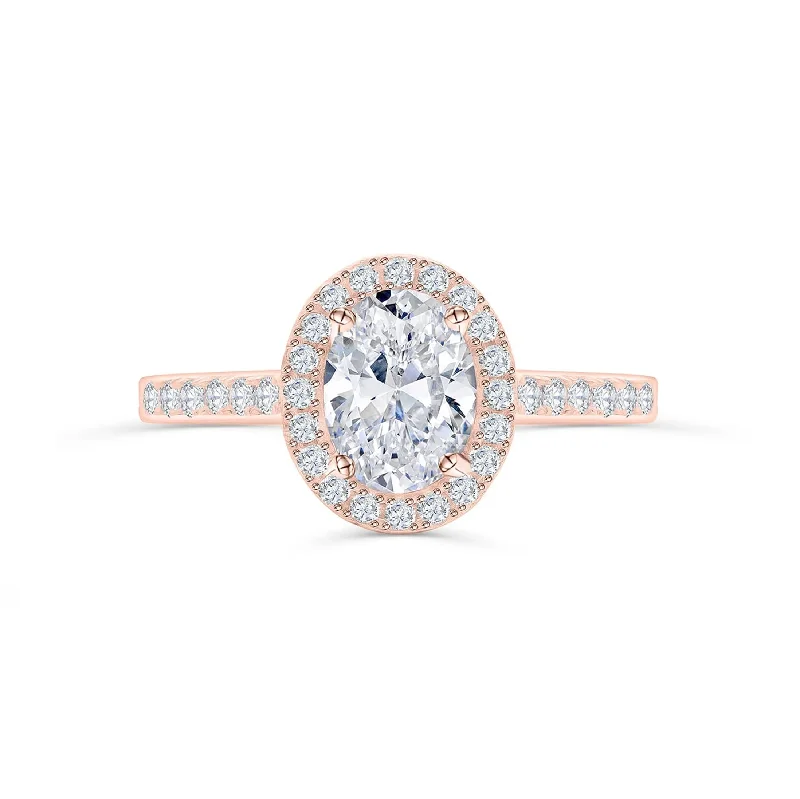 Engagement rings with hexagonal-cut sapphire gems -The Belle - Rose Gold