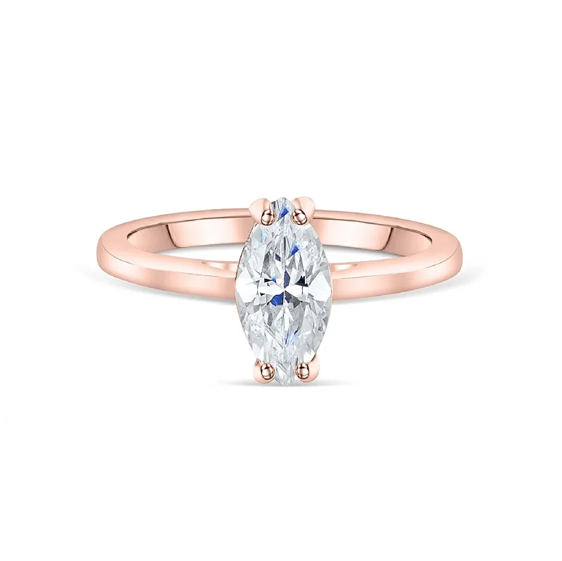 Engagement rings with asscher-cut jade for class -The Cambria - Rose Gold