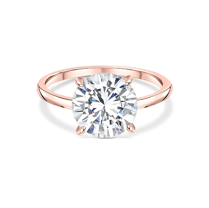 Engagement rings with bold coral for vibrancy -The Chelsea - Rose Gold