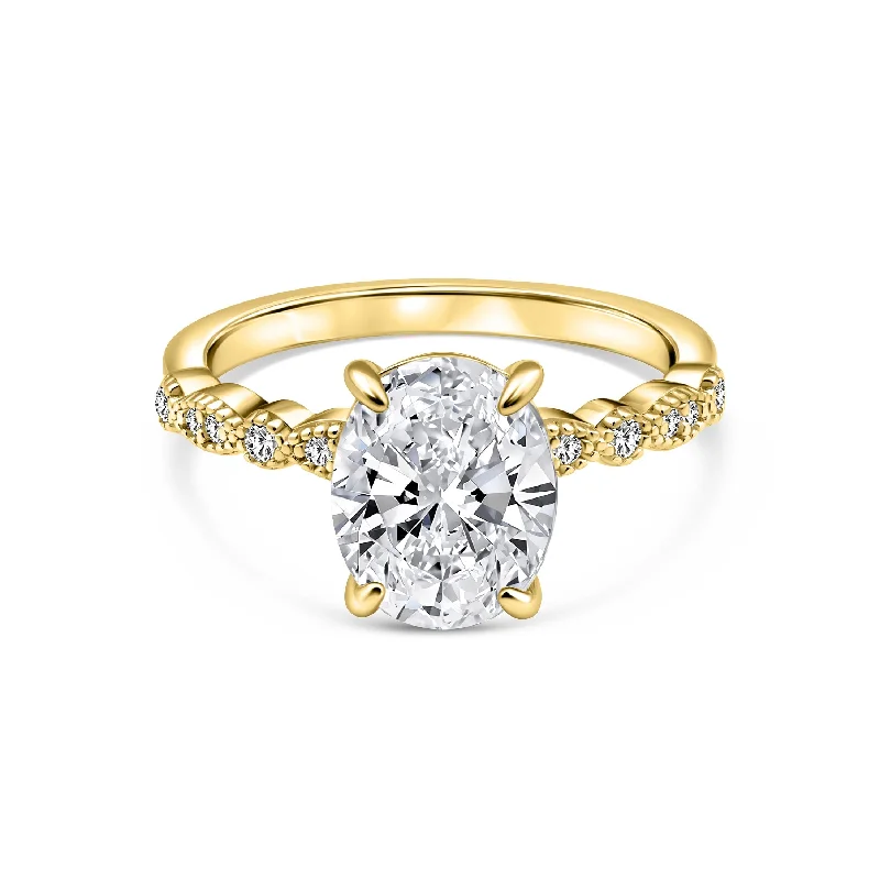 Engagement rings with art deco emerald settings -The Delaney - Gold