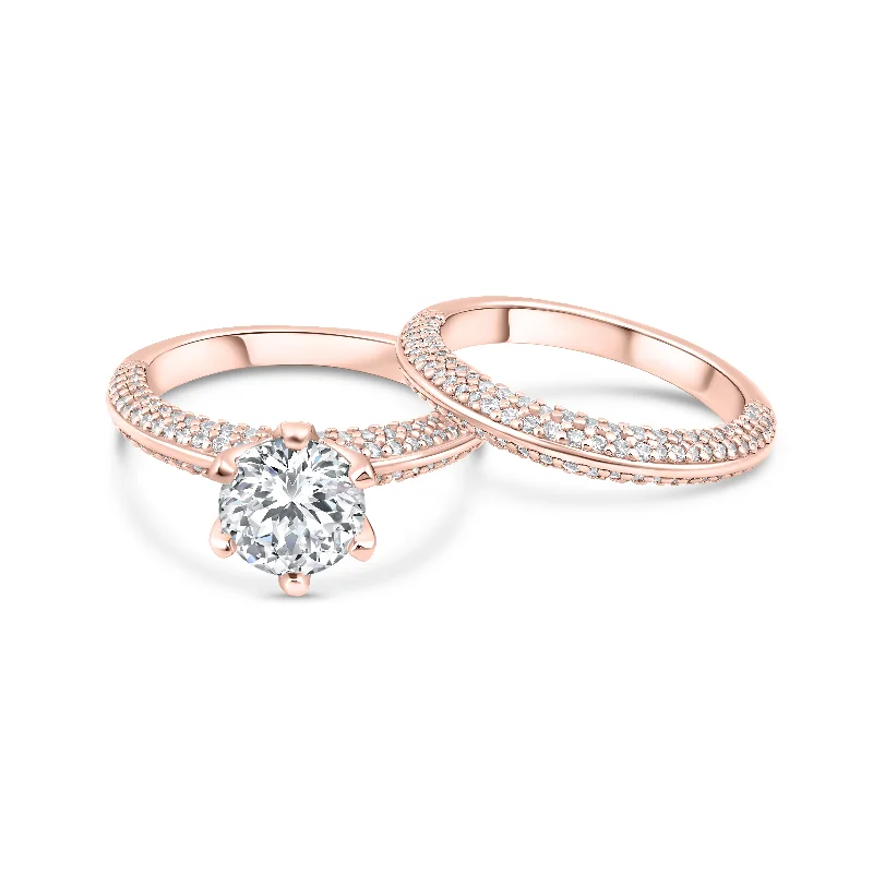 Engagement rings with unique claw-set peridot -The Elizabeth - Rose Gold