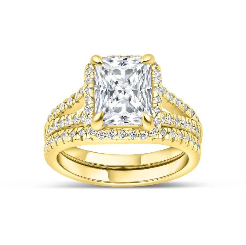 Engagement rings with halo of vibrant citrine -The Evelyn - Gold