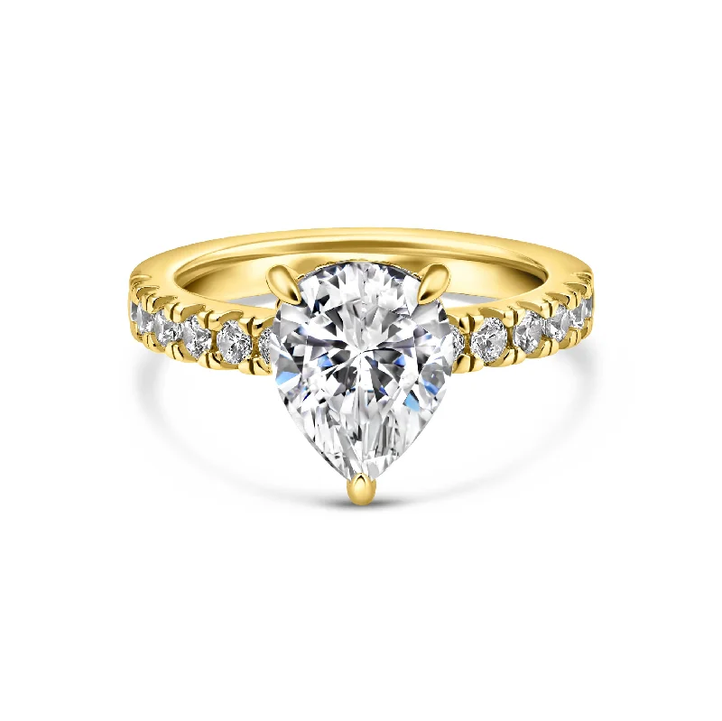 Engagement rings with east-west moonstone settings -The Sabrina - Gold