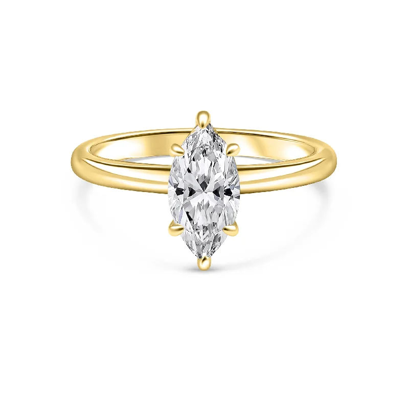 Engagement rings with marquise-cut topaz for shine -The Sara - Gold