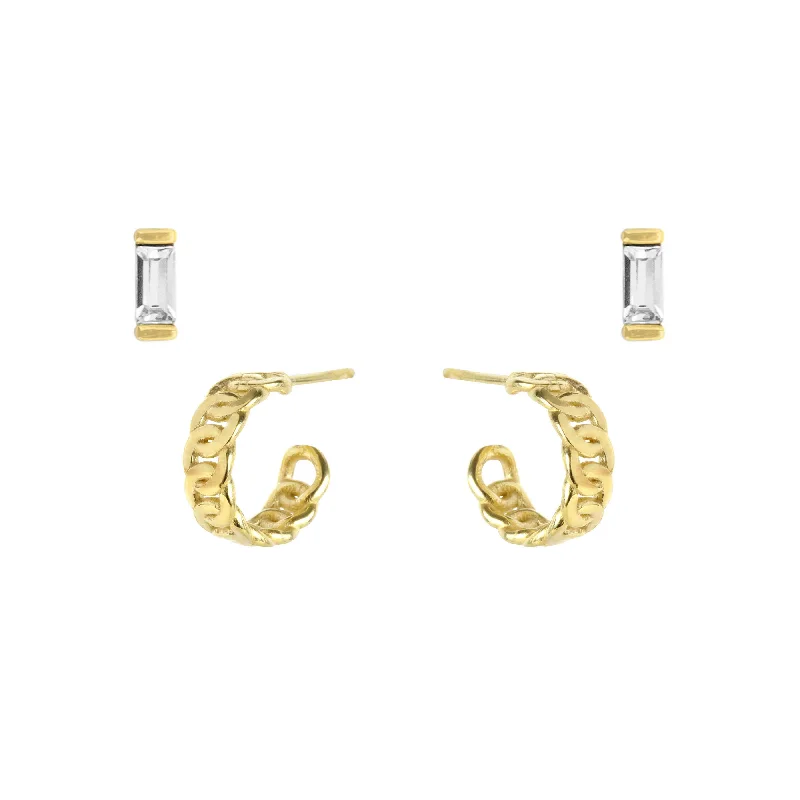 Hoop earrings with gold accents for a warm, elegant statement piece-Timeless Earring Set