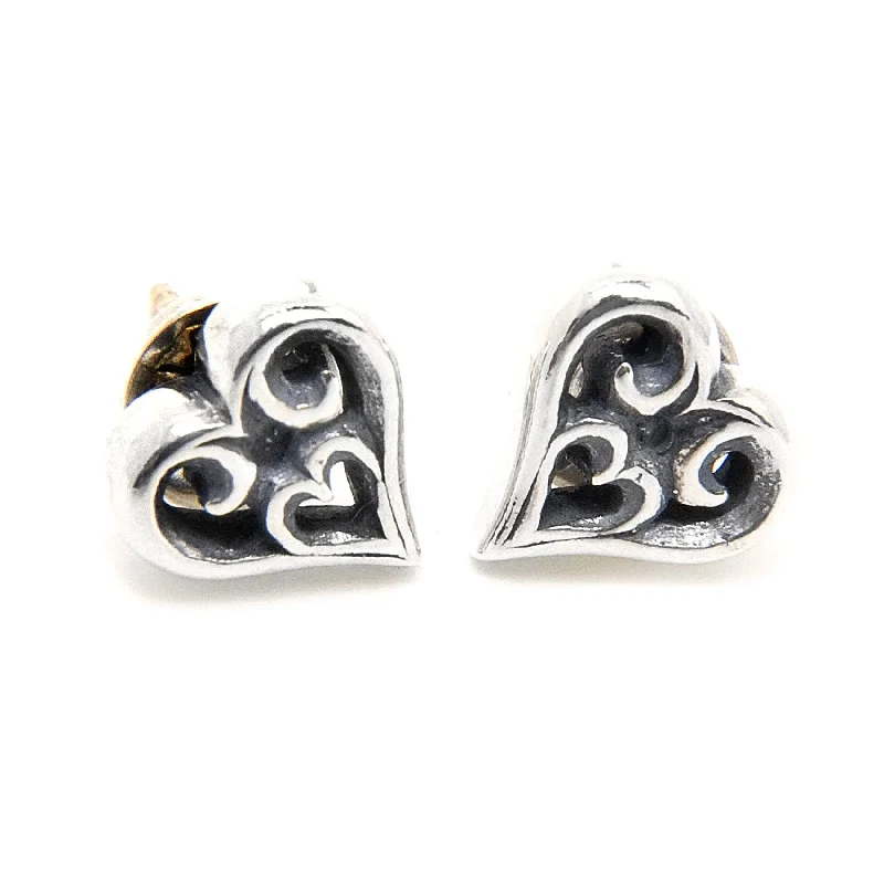 Hoop earrings with spiral designs for a dynamic and fluid look-Tribal Heart Earrings