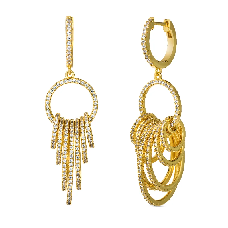 Best hoop earrings with crescent-shaped designs for a bold, moon-inspired style-Trifecta Diamond Crystalline Earrings