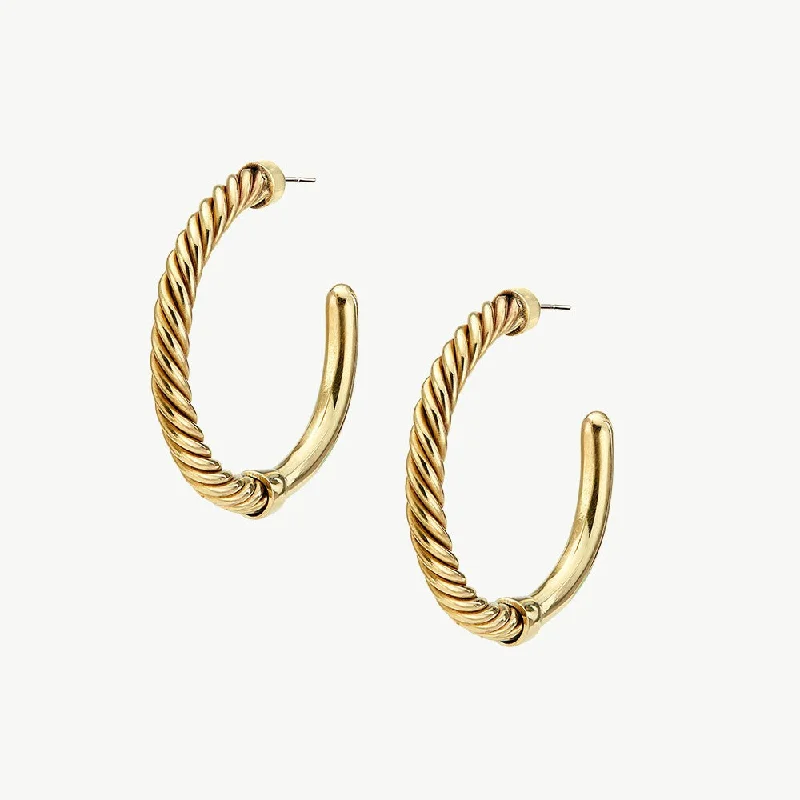 Best hoop earrings with textured silver for a rustic and organic finish-Uzi Hoop Earrings