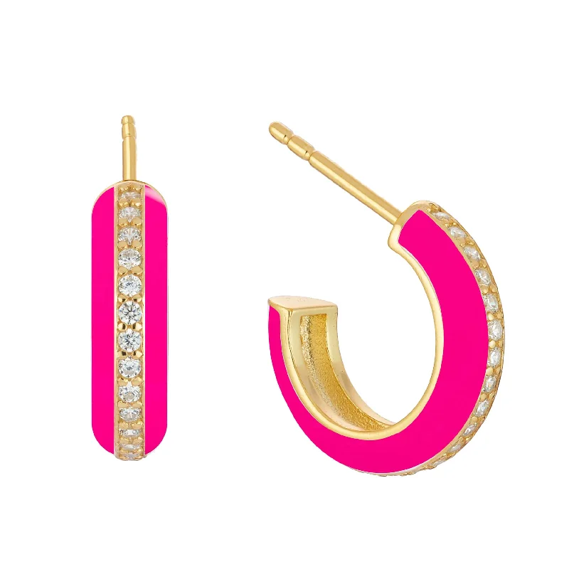 Best hoop earrings with geometric triangle shapes for a modern, chic design-Walk the Line | Huggie Hoop Earrings