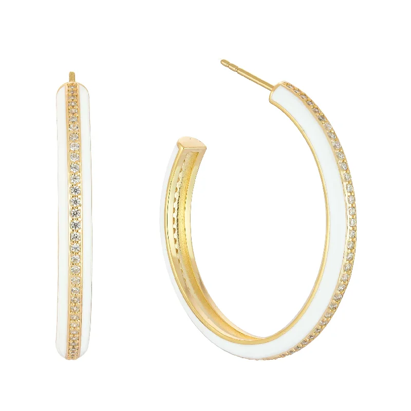 Hoop earrings with a matte finish for a sleek and sophisticated appearance-Walk the Line | Large Hoop Earrings