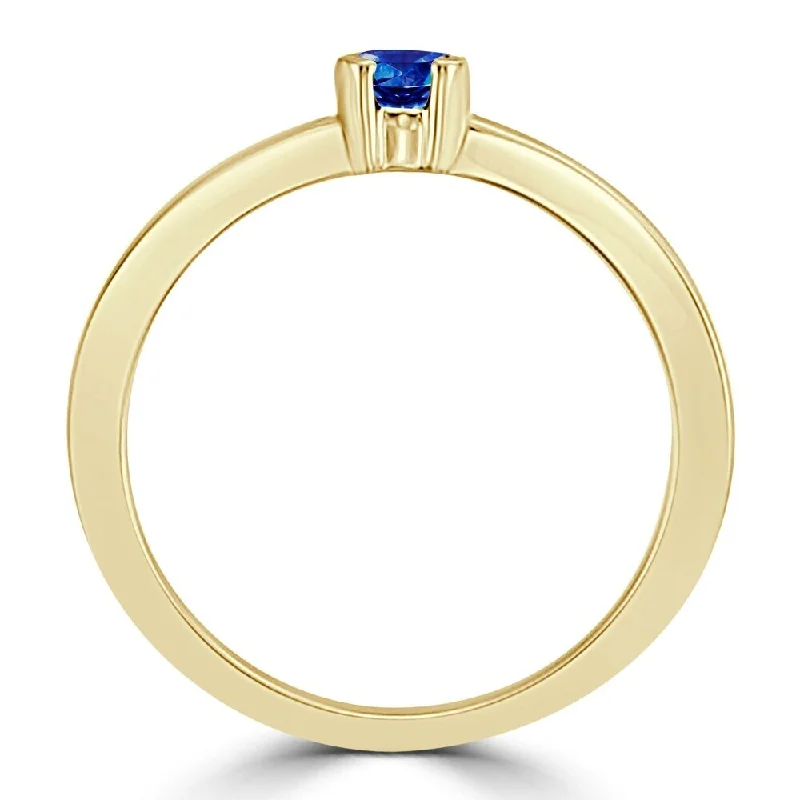 Titanium rings with rugged brushed metal look -Auriya 10k Gold 1/6ctw Petite Round Solitaire Sapphire Ring