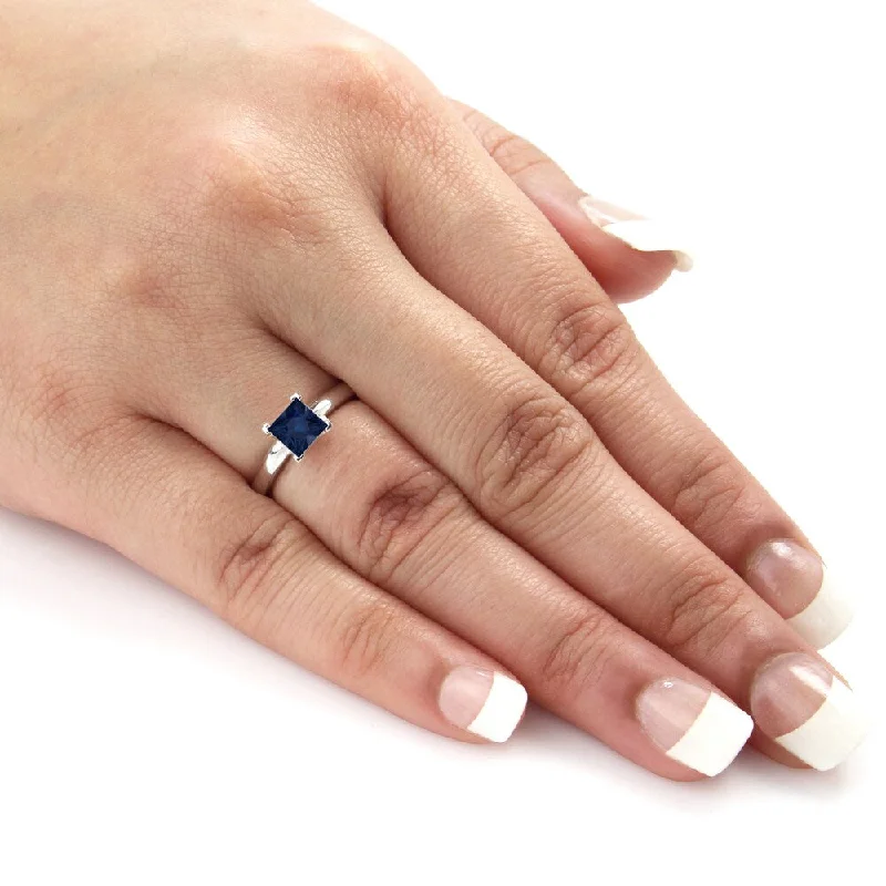 Rings with etched floral bands for detail -Auriya 14k Gold Princess-cut Sapphire Solitaire Engagement Ring 1/2ct TGW