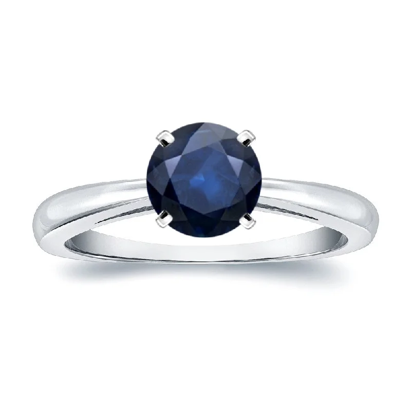 Handcrafted rings with raw emerald rough stones -Auriya 14k Gold Sapphire Solitaire Engagement Ring 1 1/2ct TGW